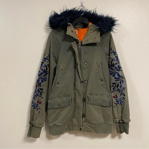 Free People Jacket Womens Small Olive Green Follow me close parka - Picture 1 of 17